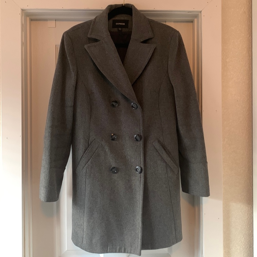 Express gray pea coat. Gently worn size 13/14